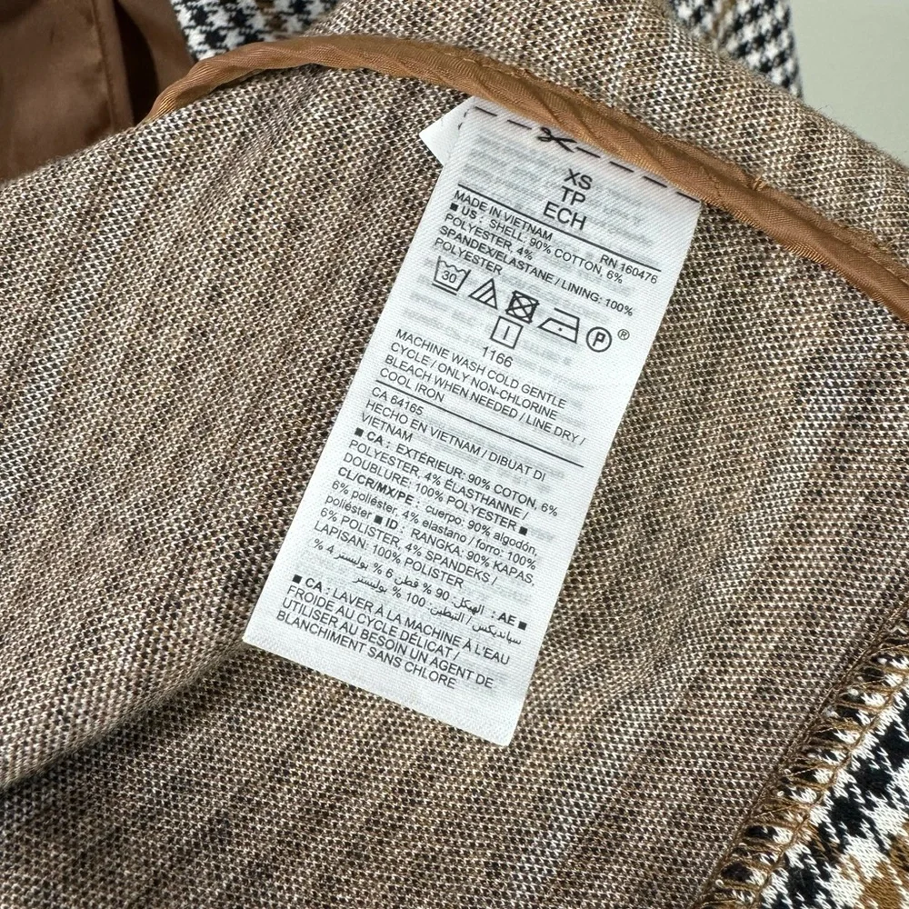 Old Navy Oversized Patterned Blazer Houndstooth Plaid Size XS Extra Small - Picture 8 of 9